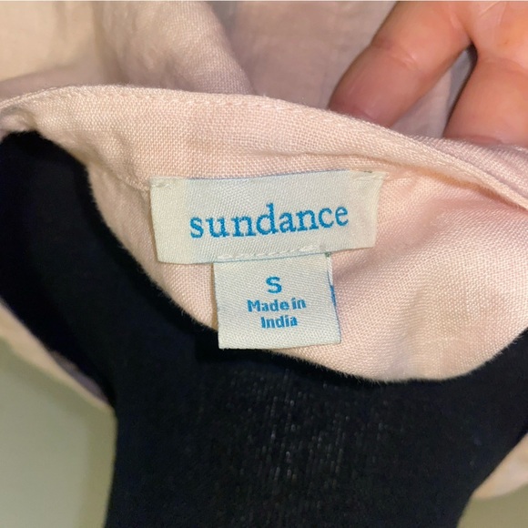 Sundance 100% Linen Long Sleeve Pink Button Front Top Boho Casual Tunic Small - Picture 5 of 9